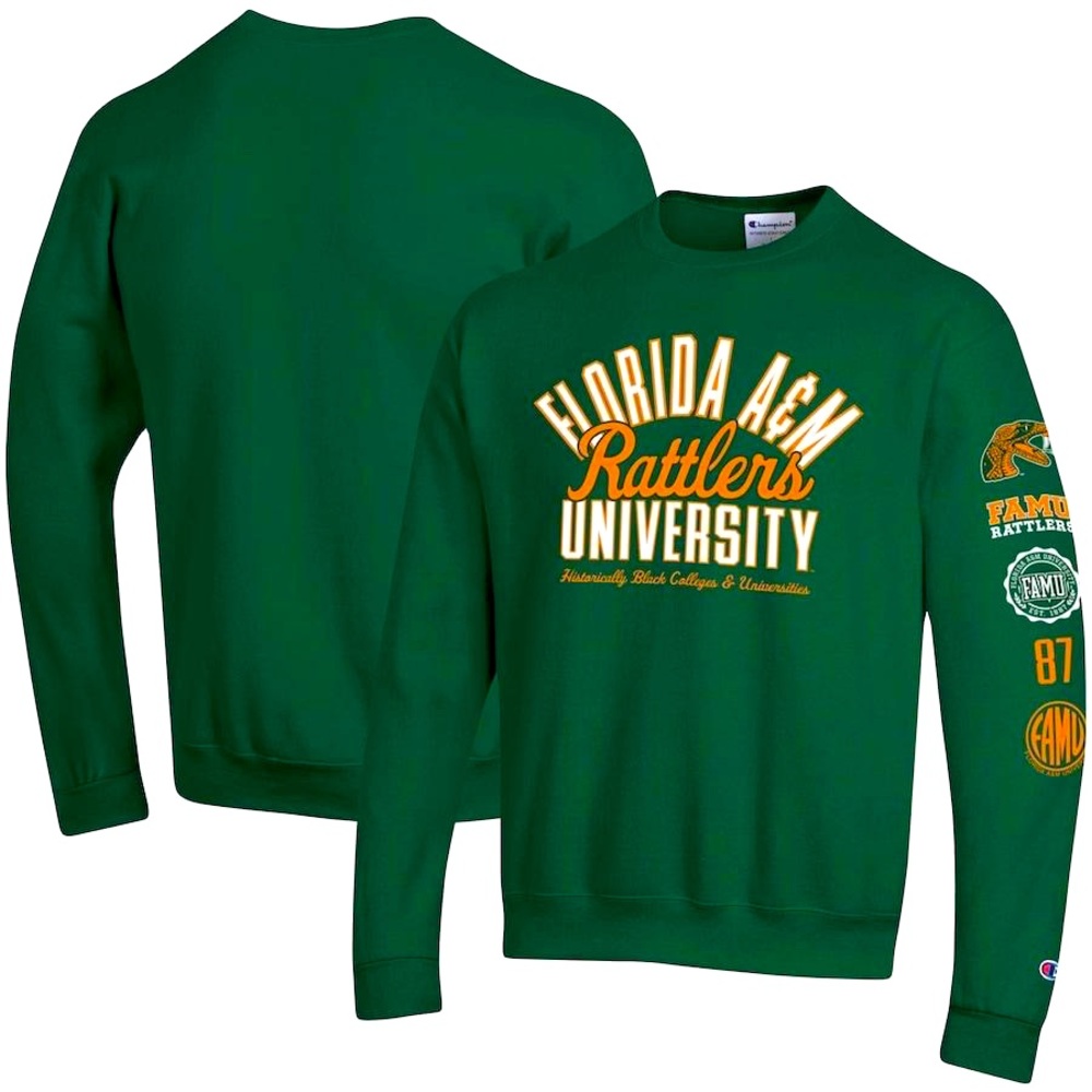 Champion Green Florida A&M Rattlers Men's Crewneck Sweater